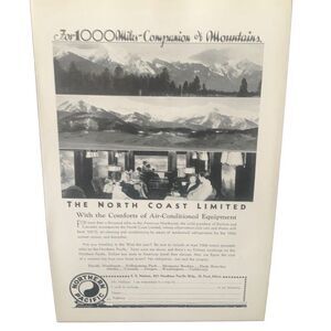 Vintage 1934 Northern Pacific North Coast Limited Ad Advertisement